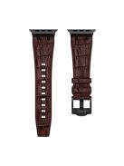 For Apple Watch 10 46mm / Ultra 2 / Ultra 49mm / 9 8 7 45mm / SE (2023) SE (2022) SE 6 5 4 44mm / 3 2 1 42mm Watchband - Black Buckle+Dark Brown