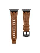 For Apple Watch 10 46mm / Ultra 2 / Ultra 49mm / 9 8 7 45mm / SE (2023) SE (2022) SE 6 5 4 44mm / 3 2 1 42mm Watchband - Black Buckle+Yellow Brown