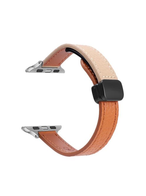 For Apple Watch 10 46mm / Ultra 2 / Ultra 49mm / 9 8 7 45mm / SE (2023) SE (2022) SE 6 5 4 44mm / 3 2 1 42mm Watchband - Orange+Apricot