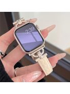 For Apple Watch 10 46mm / Ultra 2 / Ultra 49mm / 9 8 7 45mm / SE (2023) SE (2022) SE 6 5 4 44mm / 3 2 1 42mm Watchband Genuine Cow Leather Strap - Beige