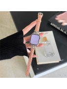 For Apple Watch 10 46mm / Ultra 2 / Ultra 49mm / 9 8 7 45mm / SE (2023) SE (2022) SE 6 5 4 44mm / 3 2 1 42mm Watchband Genuine Cow Leather Strap - Pink