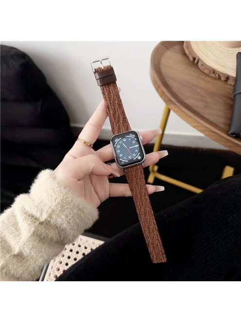 For Apple Watch 10 46mm / Ultra 2 / Ultra 49mm / 9 8 7 45mm / SE (2023) SE (2022) SE 6 5 4 44mm / 3 2 1 42mm Watchband Woolen Strap Replacement - Caramel