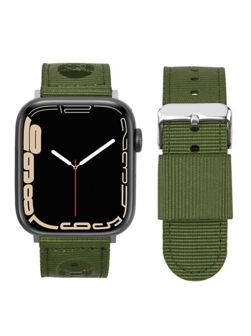 For Apple Watch 10 46mm / Ultra 2 / Ultra 49mm / 9 8 7 45mm / SE (2023) SE (2022) SE 6 5 4 44mm / 3 2 1 42mm Waterproof Nylon Watch Band - Army Green