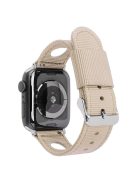 For Apple Watch 10 46mm / Ultra 2 / Ultra 49mm / 9 8 7 45mm / SE (2023) SE (2022) SE 6 5 4 44mm / 3 2 1 42mm Waterproof Nylon Watch Band - Beige