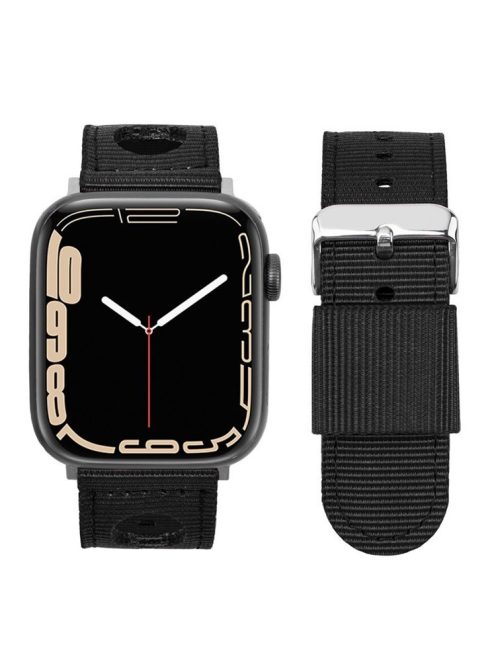 For Apple Watch 10 46mm / Ultra 2 / Ultra 49mm / 9 8 7 45mm / SE (2023) SE (2022) SE 6 5 4 44mm / 3 2 1 42mm Waterproof Nylon Watch Band - Black