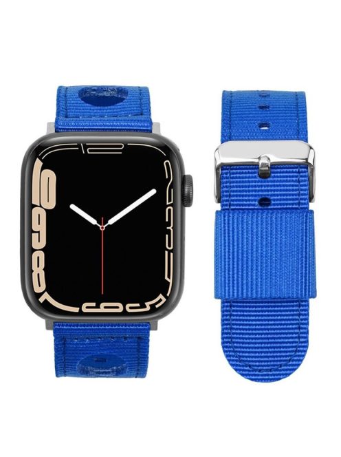 For Apple Watch 10 46mm / Ultra 2 / Ultra 49mm / 9 8 7 45mm / SE (2023) SE (2022) SE 6 5 4 44mm / 3 2 1 42mm Waterproof Nylon Watch Band - Dark Blue