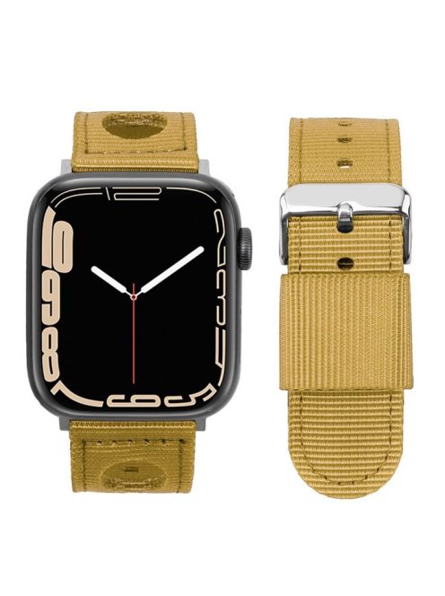 For Apple Watch 10 46mm / Ultra 2 / Ultra 49mm / 9 8 7 45mm / SE (2023) SE (2022) SE 6 5 4 44mm / 3 2 1 42mm Waterproof Nylon Watch Band - Gold