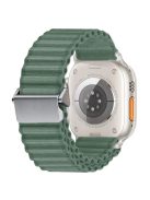 For Apple Watch 10 46mm / Ultra 2 / Ultra 49mm / 9 8 7 45mm / SE (2023) SE (2022) SE 6 5 4 44mm / 3 2 1 42mm Wavy Texture Nylon Strap - Army Green