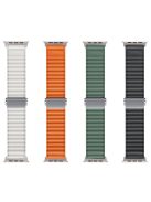 For Apple Watch 10 46mm / Ultra 2 / Ultra 49mm / 9 8 7 45mm / SE (2023) SE (2022) SE 6 5 4 44mm / 3 2 1 42mm Wavy Texture Nylon Strap - Army Green