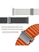 For Apple Watch 10 46mm / Ultra 2 / Ultra 49mm / 9 8 7 45mm / SE (2023) SE (2022) SE 6 5 4 44mm / 3 2 1 42mm Wavy Texture Nylon Strap - Orange