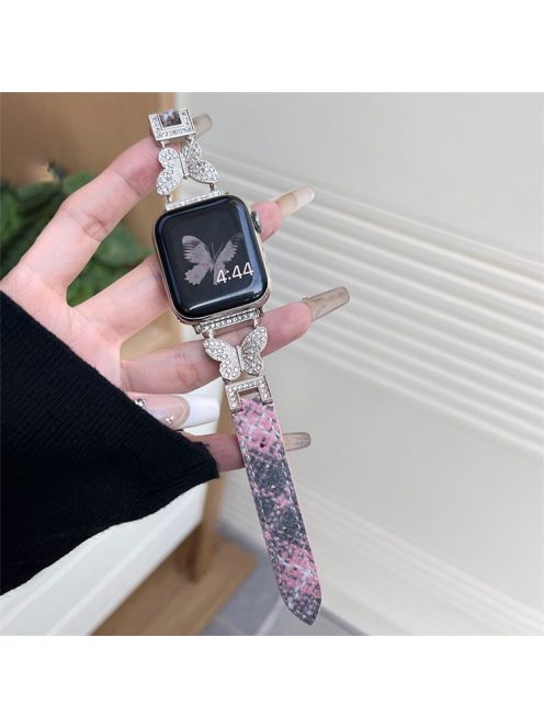 For Apple Watch 10 46mm / Ultra 2 / Ultra 49mm / 9 8 7 45mm / SE (2023) SE (2022) SE 6 5 4 44mm / 3 2 1 42mm Woolen Fabric Watchband - Pink / Starlight