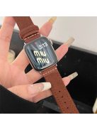 For Apple Watch 10 46mm / Ultra 2 / Ultra 49mm / 9 8 7 45mm / SE (2023) SE (2022) SE 6 5 4 44mm / 3 2 1 42mm Woolen Fabric+PU Watch Band - Dark Brown