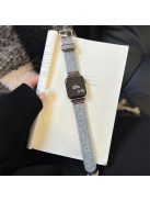 For Apple Watch 10 46mm / Ultra 2 / Ultra 49mm / 9 8 7 45mm / SE (2023) SE (2022) SE 6 5 4 44mm / 3 2 1 42mm Woolen Fabric+PU Watch Band - Grey