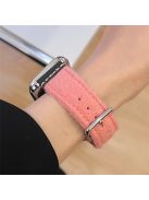 For Apple Watch 10 46mm / Ultra 2 / Ultra 49mm / 9 8 7 45mm / SE (2023) SE (2022) SE 6 5 4 44mm / 3 2 1 42mm Woolen Fabric+PU Watch Band - Pink