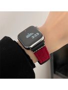 For Apple Watch 10 46mm / Ultra 2 / Ultra 49mm / 9 8 7 45mm / SE (2023) SE (2022) SE 6 5 4 44mm / 3 2 1 42mm Woolen Fabric+PU Watch Band - Wine Red