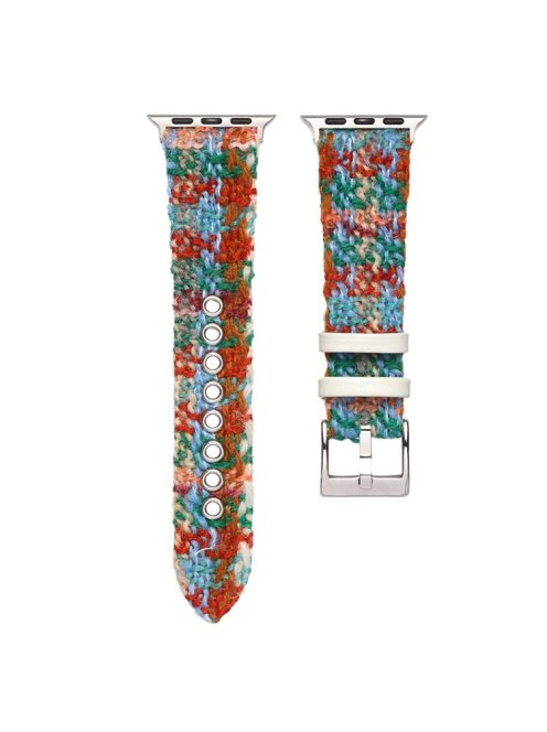 For Apple Watch 10 46mm / Ultra 2 / Ultra 49mm / 9 8 7 45mm / SE (2023) SE (2022) SE 6 5 4 44mm / 3 2 1 42mm Woolen Watch Strap - Oil Painting Color