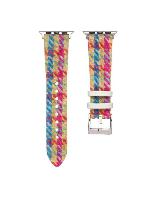 For Apple Watch 10 46mm / Ultra 2 / Ultra 49mm / 9 8 7 45mm / SE (2023) SE (2022) SE 6 5 4 44mm / 3 2 1 42mm Woolen Watch Strap - Rainbow