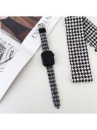 For Apple Watch 10 46mm / Ultra 2 / Ultra 49mm / 9 8 7 45mm / SE (2023) SE (2022) SE 6 5 4 44mm / 3 2 1 42mm Woolen Winter Watch Straps - Black