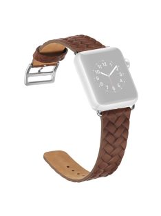   For Apple Watch 10 46mm / Ultra 2 / Ultra 49mm / 9 8 7 45mm / SE (2023) SE (2022) SE 6 5 4 44mm / 3 2 1 42mm Woven Texture Watch Strap - Brown