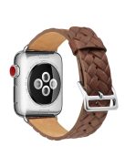 For Apple Watch 10 46mm / Ultra 2 / Ultra 49mm / 9 8 7 45mm / SE (2023) SE (2022) SE 6 5 4 44mm / 3 2 1 42mm Woven Texture Watch Strap - Brown