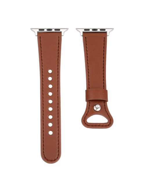 For Apple Watch 10 46mm / Ultra 2 / Ultra 49mm / 9 8 7 45mm / SE (2023) SE (2022) SE 6 5 4 44mm / 3 2 1 42mm Wrist Strap - Brown