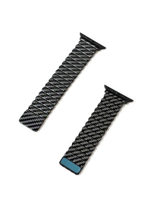 For Apple Watch 10 46mm / Ultra 2 / Ultra 49mm / 9 8 7 45mm / SE (2023) SE (2022) SE 6 5 4 44mm / 3 2 1 42mm Wrist Strap Magnetic Watch Band - Carbon Fiber 2