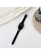 For Apple Watch 10 46mm / Ultra 2 / Ultra 49mm / 9 8 7 45mm / SE (2023) SE (2022) SE 6 5 4 44mm / 3 2 1 42mm Wrist Strap with Camellia Decor - Black