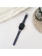 For Apple Watch 10 46mm / Ultra 2 / Ultra 49mm / 9 8 7 45mm / SE (2023) SE (2022) SE 6 5 4 44mm / 3 2 1 42mm Wrist Strap with Camellia Decor - Navy Blue