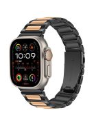 For Apple Watch 10 46mm / Ultra 2 / Ultra 49mm / 9 8 7 45mm / SE (2023) SE (2022) SE 6 5 4 44mm / 3 2 1 42mm Zinc Alloy Smartwatch Strap - Black+Rose Gold