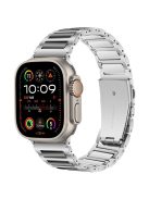 For Apple Watch 10 46mm / Ultra 2 / Ultra 49mm / 9 8 7 45mm / SE (2023) SE (2022) SE 6 5 4 44mm / 3 2 1 42mm Zinc Alloy Smartwatch Strap - Silver+Black