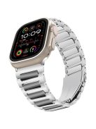 For Apple Watch 10 46mm / Ultra 2 / Ultra 49mm / 9 8 7 45mm / SE (2023) SE (2022) SE 6 5 4 44mm / 3 2 1 42mm Zinc Alloy Smartwatch Strap - Silver+Black