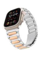 For Apple Watch 10 46mm / Ultra 2 / Ultra 49mm / 9 8 7 45mm / SE (2023) SE (2022) SE 6 5 4 44mm / 3 2 1 42mm Zinc Alloy Smartwatch Strap - Silver+Rose Gold