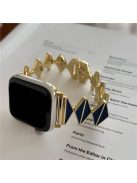 For Apple Watch 10 46mm / Ultra 2 / Ultra 49mm / 9 8 7 45mm / SE (2023) SE (2022) SE 6 5 4 44mm / 3 2 1 42mm Zinc Alloy Watch Band - Blue / Gold Buckle