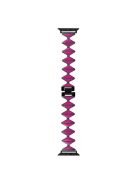 For Apple Watch 10 46mm / Ultra 2 / Ultra 49mm / 9 8 7 45mm / SE (2023) SE (2022) SE 6 5 4 44mm / 3 2 1 42mm Zinc Alloy Watch Band - Magenta / Black Buckle