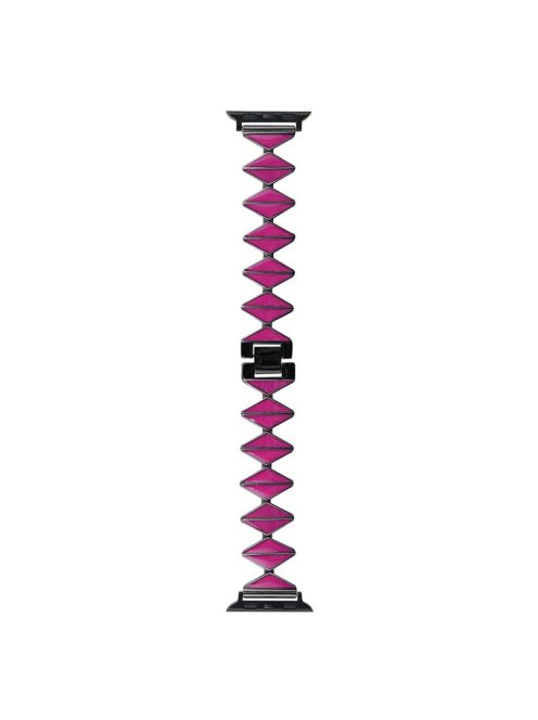 For Apple Watch 10 46mm / Ultra 2 / Ultra 49mm / 9 8 7 45mm / SE (2023) SE (2022) SE 6 5 4 44mm / 3 2 1 42mm Zinc Alloy Watch Band - Magenta / Black Buckle