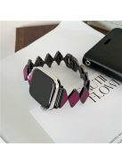 For Apple Watch 10 46mm / Ultra 2 / Ultra 49mm / 9 8 7 45mm / SE (2023) SE (2022) SE 6 5 4 44mm / 3 2 1 42mm Zinc Alloy Watch Band - Magenta / Black Buckle