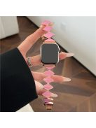 For Apple Watch 10 46mm / Ultra 2 / Ultra 49mm / 9 8 7 45mm / SE (2023) SE (2022) SE 6 5 4 44mm / 3 2 1 42mm Zinc Alloy Watch Band - Pink / Rose Gold Buckle