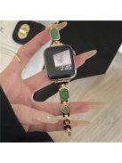 For Apple Watch 10 46mm / Ultra 2 / Ultra 49mm / 9 8 7 45mm / SE (2023) SE (2022) SE 6 5 4 44mm / 3 2 1 42mm Zinc Alloy Watch Band - Swirl Green / Gold