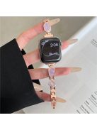 For Apple Watch 10 46mm / Ultra 2 / Ultra 49mm / 9 8 7 45mm / SE (2023) SE (2022) SE 6 5 4 44mm / 3 2 1 42mm Zinc Alloy Watch Band - Swirl Light Purple / Rose Gold