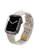 For Apple Watch 9 / 8 / 7 41mm / 6 / 5 / 4 / SE / SE (2022) / SE (2023) 40mm / 3 / 2 / 1 38mm Silicone Watch Band Watch Strap Hollow Letters Quick Release Watchband - Light Grey