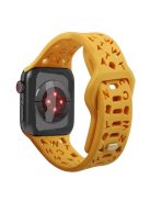 For Apple Watch 9 / 8 / 7 41mm / 6 / 5 / 4 / SE / SE (2022) / SE (2023) 40mm / 3 / 2 / 1 38mm Silicone Watch Band Watch Strap Hollow Letters Quick Release Watchband - Orange