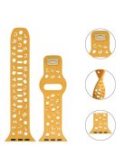 For Apple Watch 9 / 8 / 7 41mm / 6 / 5 / 4 / SE / SE (2022) / SE (2023) 40mm / 3 / 2 / 1 38mm Silicone Watch Band Watch Strap Hollow Letters Quick Release Watchband - Orange