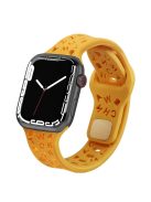 For Apple Watch 9 / 8 / 7 41mm / 6 / 5 / 4 / SE / SE (2022) / SE (2023) 40mm / 3 / 2 / 1 38mm Silicone Watch Band Watch Strap Hollow Letters Quick Release Watchband - Orange