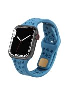 For Apple Watch 9 / 8 / 7 41mm / 6 / 5 / 4 / SE / SE (2022) / SE (2023) 40mm / 3 / 2 / 1 38mm Silicone Watch Band Watch Strap Hollow Letters Quick Release Watchband - Sky Blue