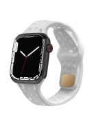 For Apple Watch 9 / 8 / 7 41mm / 6 / 5 / 4 / SE / SE (2022) / SE (2023) 40mm / 3 / 2 / 1 38mm Silicone Watch Band Watch Strap Hollow Letters Quick Release Watchband - White