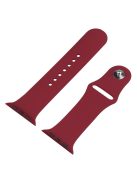 For Apple Watch SE (2022) 40mm / SE 40mm / 6 / 5 / 4 40mm Silicone Watch Strap + PC Watch Case with Tempered Glass Screen Protector Shockproof Protective Cover - Wine Red