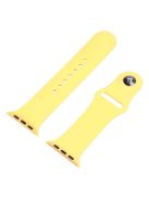 For Apple Watch SE (2022) 40mm / SE 40mm / 6 / 5 / 4 40mm Silicone Watch Strap + PC Watch Case with Tempered Glass Screen Protector Shockproof Protective Cover - Yellow