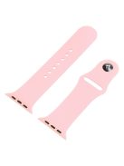 For Apple Watch SE (2022) 44mm / SE 44mm / 6 / 5 / 4 44mm Silicone Watch Strap + Full Cover Hard PC Watch Case with Tempered Glass Screen Protector - Deep Pink