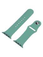 For Apple Watch SE (2022) 44mm / SE 44mm / 6 / 5 / 4 44mm Silicone Watch Strap + Full Cover Hard PC Watch Case with Tempered Glass Screen Protector - Green