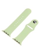 For Apple Watch SE (2022) 44mm / SE 44mm / 6 / 5 / 4 44mm Silicone Watch Strap + Full Cover Hard PC Watch Case with Tempered Glass Screen Protector - Light Green